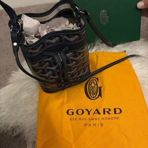 Goyard Navy and White Mini Bag